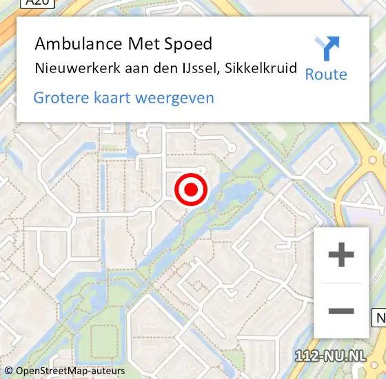 Locatie op kaart van de 112 melding: Ambulance Met Spoed Naar Nieuwerkerk aan den IJssel, Sikkelkruid op 30 april 2016 10:28