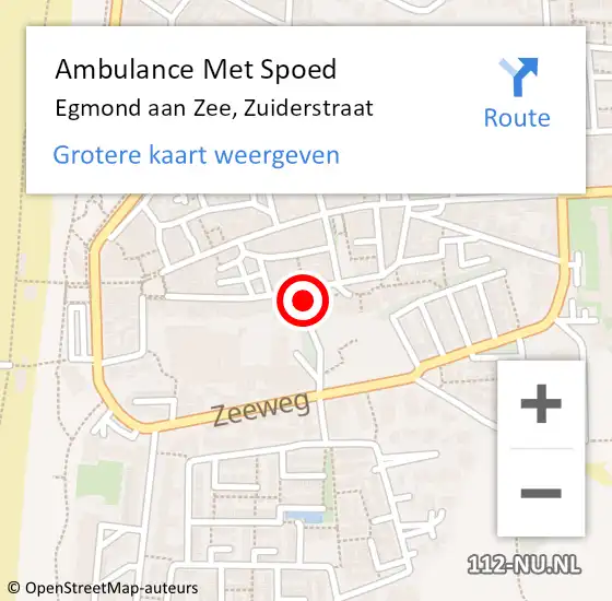 Locatie op kaart van de 112 melding: Ambulance Met Spoed Naar Egmond aan Zee, Zuiderstraat op 30 april 2016 11:35