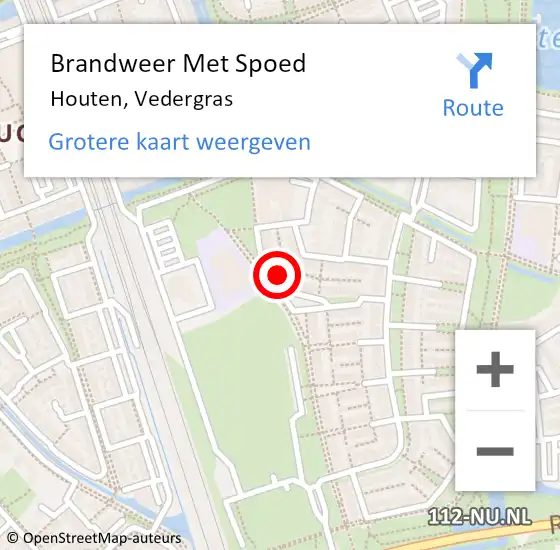 Locatie op kaart van de 112 melding: Brandweer Met Spoed Naar Houten, Vedergras op 30 april 2016 13:32