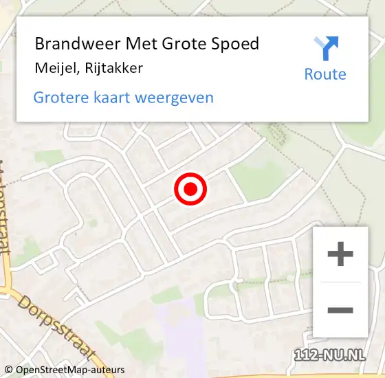 Locatie op kaart van de 112 melding: Brandweer Met Grote Spoed Naar Meijel, Rijtakker op 30 april 2016 14:28