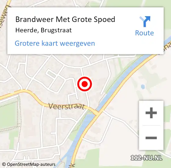 Locatie op kaart van de 112 melding: Brandweer Met Grote Spoed Naar Heerde, Brugstraat op 30 april 2016 14:39