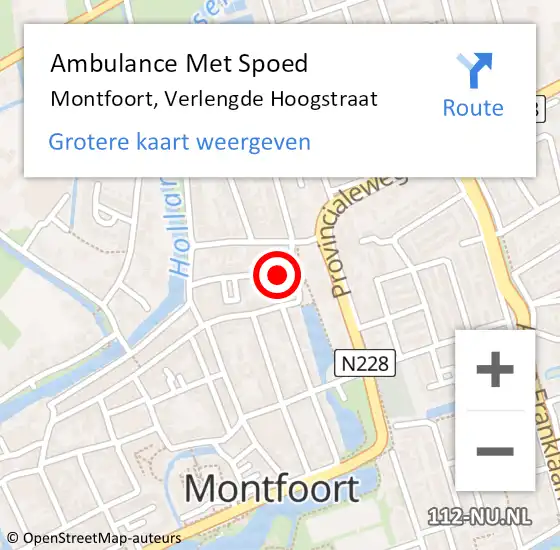 Locatie op kaart van de 112 melding: Ambulance Met Spoed Naar Montfoort, Verlengde Hoogstraat op 13 december 2013 13:22