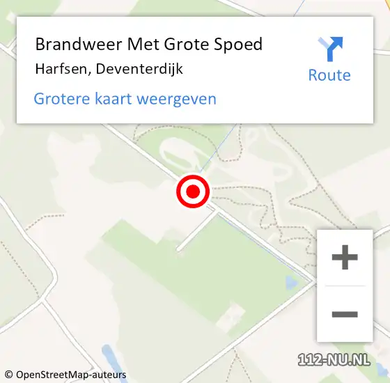 Locatie op kaart van de 112 melding: Brandweer Met Grote Spoed Naar Harfsen, Deventerdijk op 30 april 2016 15:07