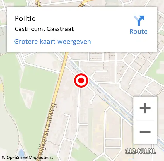 Locatie op kaart van de 112 melding: Politie Castricum, Gasstraat op 30 april 2016 15:23