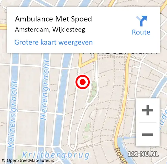 Locatie op kaart van de 112 melding: Ambulance Met Spoed Naar Amsterdam, Wijdesteeg op 30 april 2016 17:09