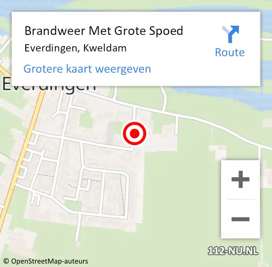 Locatie op kaart van de 112 melding: Brandweer Met Grote Spoed Naar Everdingen, Kweldam op 30 april 2016 17:49