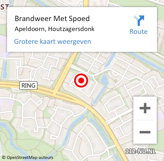 Locatie op kaart van de 112 melding: Brandweer Met Spoed Naar Apeldoorn, Houtzagersdonk op 30 april 2016 21:07