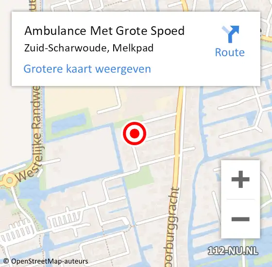 Locatie op kaart van de 112 melding: Ambulance Met Grote Spoed Naar Zuid-Scharwoude, Melkpad op 30 april 2016 21:43