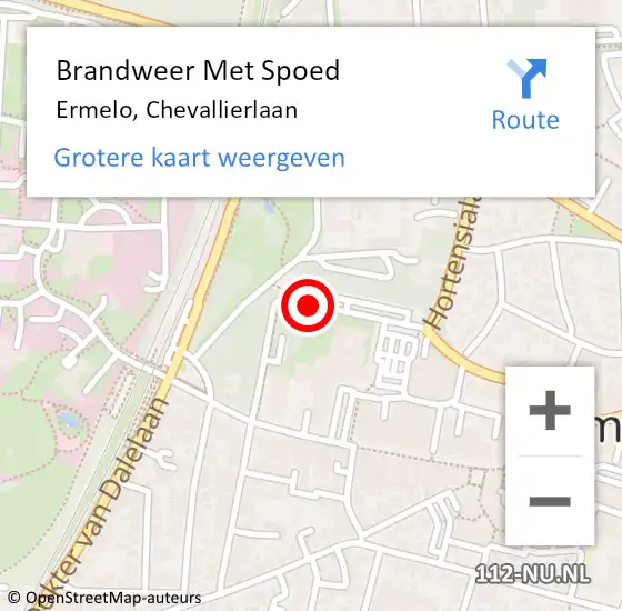 Locatie op kaart van de 112 melding: Brandweer Met Spoed Naar Ermelo, Chevallierlaan op 30 april 2016 22:10