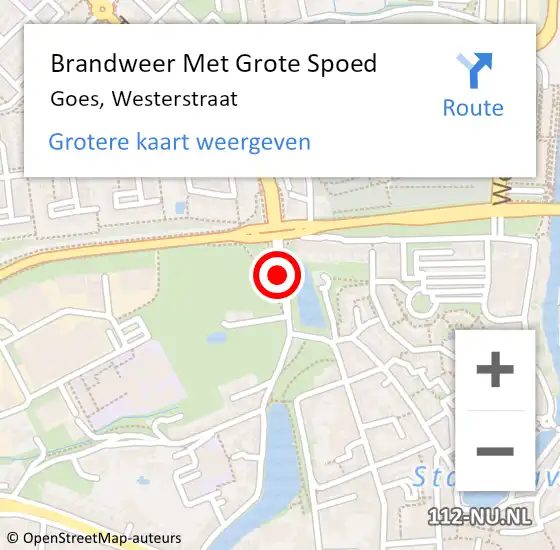 Locatie op kaart van de 112 melding: Brandweer Met Grote Spoed Naar Goes, Westerstraat op 30 april 2016 23:17