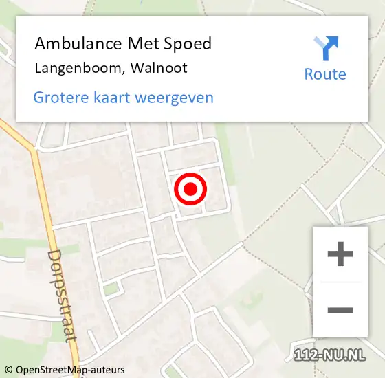 Locatie op kaart van de 112 melding: Ambulance Met Spoed Naar Langenboom, Walnoot op 30 april 2016 23:50