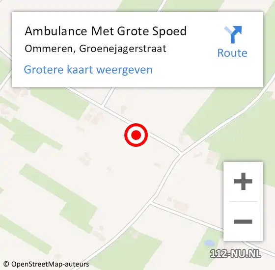 Locatie op kaart van de 112 melding: Ambulance Met Grote Spoed Naar Ommeren, Groenejagerstraat op 1 mei 2016 00:20