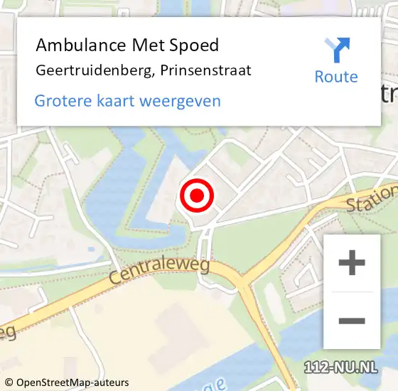 Locatie op kaart van de 112 melding: Ambulance Met Spoed Naar Geertruidenberg, Prinsenstraat op 1 mei 2016 01:19