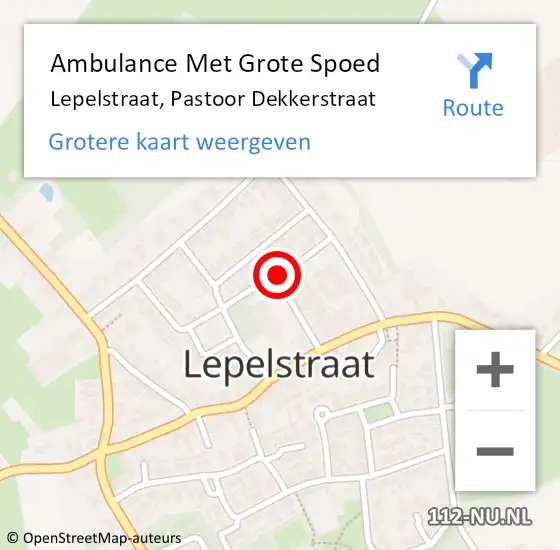 Locatie op kaart van de 112 melding: Ambulance Met Grote Spoed Naar Lepelstraat, Pastoor Dekkerstraat op 1 mei 2016 05:42