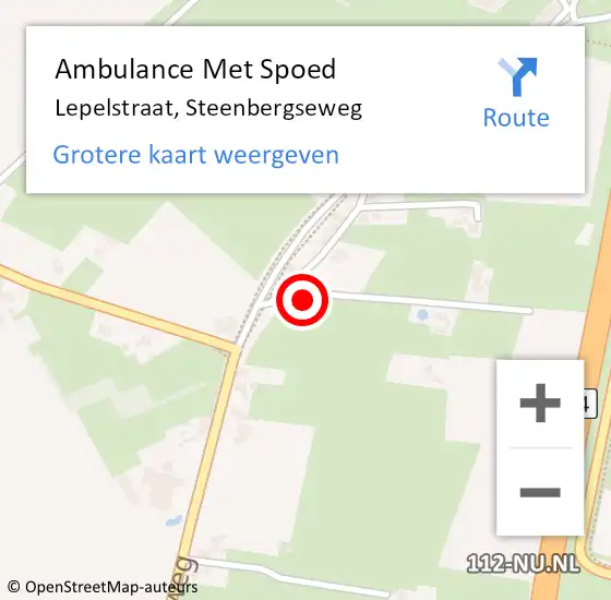 Locatie op kaart van de 112 melding: Ambulance Met Spoed Naar Lepelstraat, Steenbergseweg op 1 mei 2016 06:02