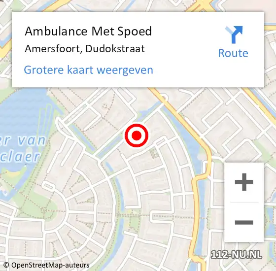 Locatie op kaart van de 112 melding: Ambulance Met Spoed Naar Amersfoort, Dudokstraat op 1 mei 2016 06:05