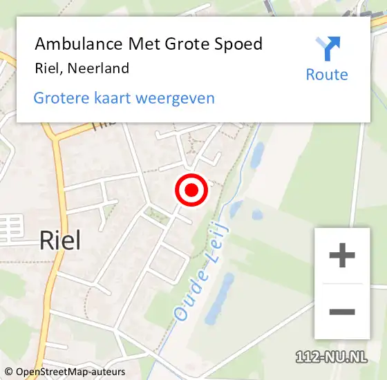 Locatie op kaart van de 112 melding: Ambulance Met Grote Spoed Naar Riel, Neerland op 1 mei 2016 07:19