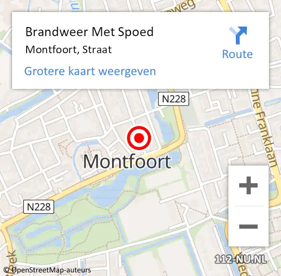 Locatie op kaart van de 112 melding: Brandweer Met Spoed Naar Montfoort, Straat op 1 mei 2016 12:03