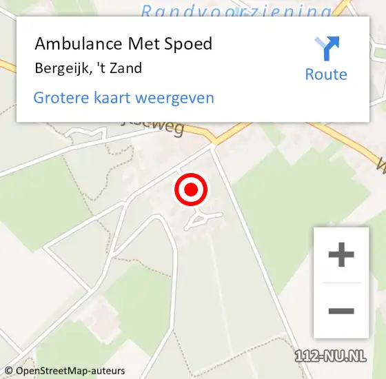 Locatie op kaart van de 112 melding: Ambulance Met Spoed Naar Bergeijk, 't Zand op 1 mei 2016 12:20