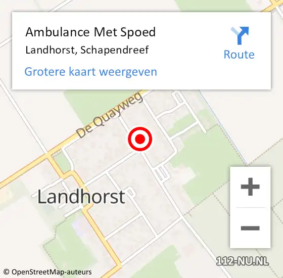 Locatie op kaart van de 112 melding: Ambulance Met Spoed Naar Landhorst, Schapendreef op 1 mei 2016 13:25