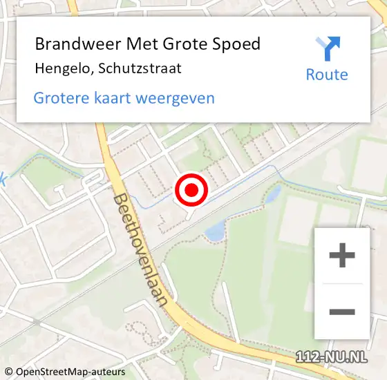 Locatie op kaart van de 112 melding: Brandweer Met Grote Spoed Naar Hengelo, Schutzstraat op 1 mei 2016 13:44