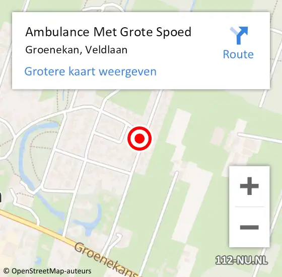 Locatie op kaart van de 112 melding: Ambulance Met Grote Spoed Naar Groenekan, Veldlaan op 1 mei 2016 14:06