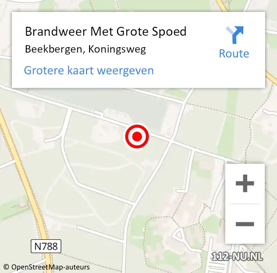 Locatie op kaart van de 112 melding: Brandweer Met Grote Spoed Naar Beekbergen, Koningsweg op 1 mei 2016 14:08