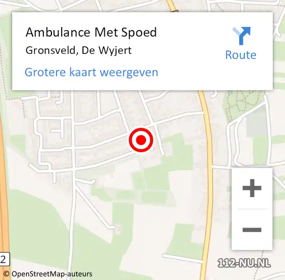 Locatie op kaart van de 112 melding: Ambulance Met Spoed Naar Gronsveld, De Wyjert op 1 mei 2016 16:05