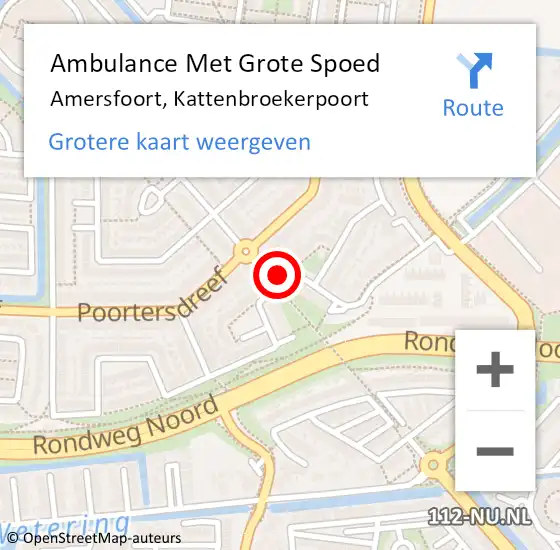 Locatie op kaart van de 112 melding: Ambulance Met Grote Spoed Naar Amersfoort, Kattenbroekerpoort op 1 mei 2016 16:22