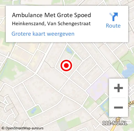 Locatie op kaart van de 112 melding: Ambulance Met Grote Spoed Naar Heinkenszand, Van Schengestraat op 1 mei 2016 17:33