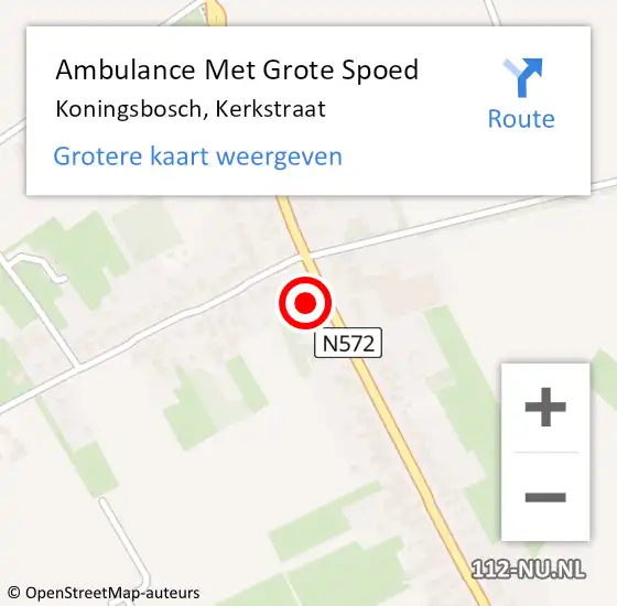 Locatie op kaart van de 112 melding: Ambulance Met Grote Spoed Naar Koningsbosch, Kerkstraat op 16 september 2013 01:22