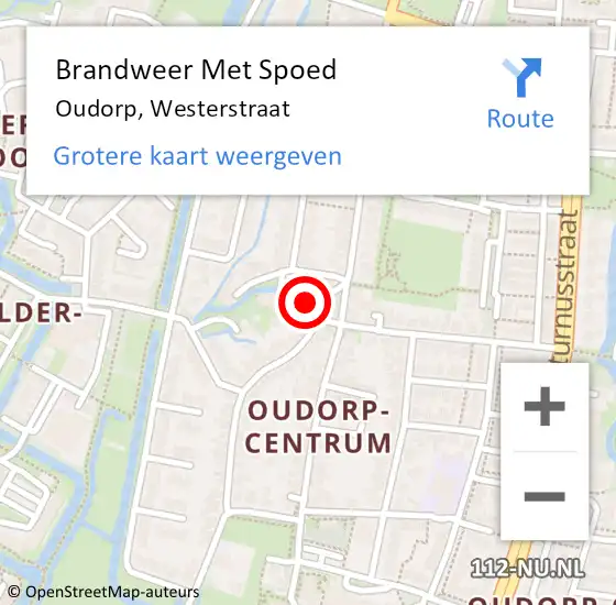 Locatie op kaart van de 112 melding: Brandweer Met Spoed Naar Oudorp, Westerstraat op 1 mei 2016 19:34