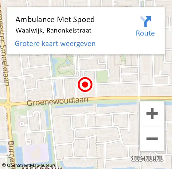 Locatie op kaart van de 112 melding: Ambulance Met Spoed Naar Waalwijk, Ranonkelstraat op 1 mei 2016 19:39