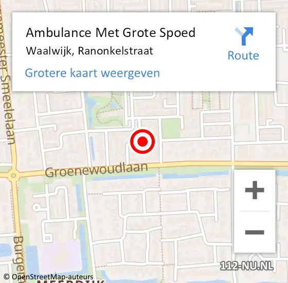 Locatie op kaart van de 112 melding: Ambulance Met Grote Spoed Naar Waalwijk, Ranonkelstraat op 1 mei 2016 19:43