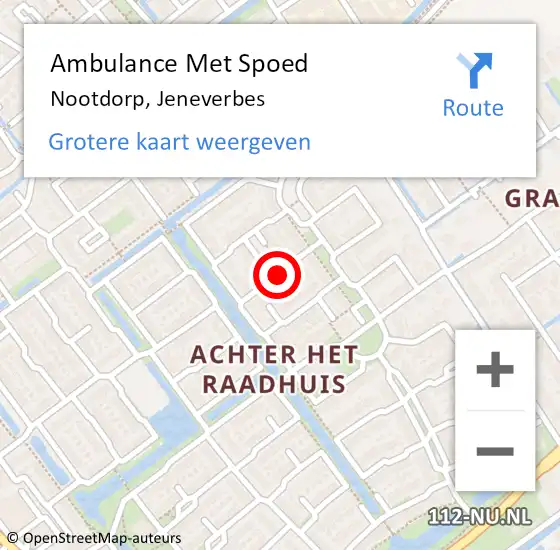 Locatie op kaart van de 112 melding: Ambulance Met Spoed Naar Nootdorp, Jeneverbes op 1 mei 2016 20:06