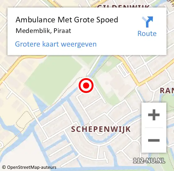 Locatie op kaart van de 112 melding: Ambulance Met Grote Spoed Naar Medemblik, Piraat op 1 mei 2016 21:08