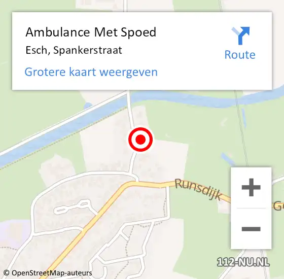 Locatie op kaart van de 112 melding: Ambulance Met Spoed Naar Esch, Spankerstraat op 1 mei 2016 22:32