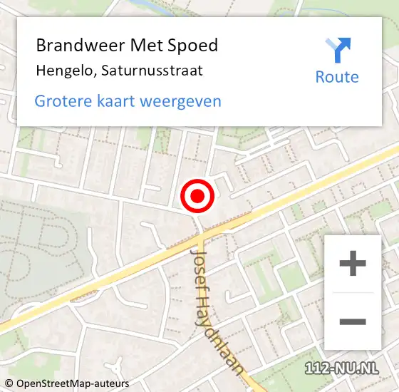 Locatie op kaart van de 112 melding: Brandweer Met Spoed Naar Hengelo, Saturnusstraat op 1 mei 2016 23:24