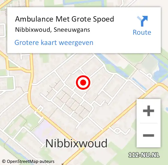 Locatie op kaart van de 112 melding: Ambulance Met Grote Spoed Naar Nibbixwoud, Sneeuwgans op 2 mei 2016 00:03