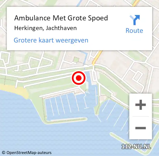 Locatie op kaart van de 112 melding: Ambulance Met Grote Spoed Naar Herkingen, Jachthaven op 2 mei 2016 00:55