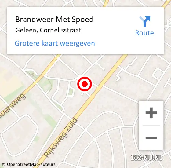 Locatie op kaart van de 112 melding: Brandweer Met Spoed Naar Geleen, Cornelisstraat op 2 mei 2016 03:33