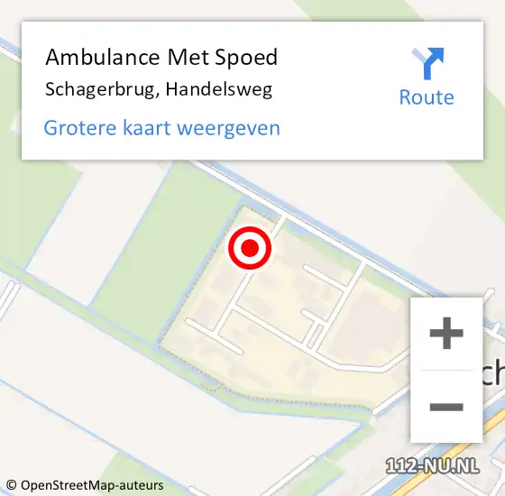 Locatie op kaart van de 112 melding: Ambulance Met Spoed Naar Schagerbrug, Handelsweg op 2 mei 2016 06:44