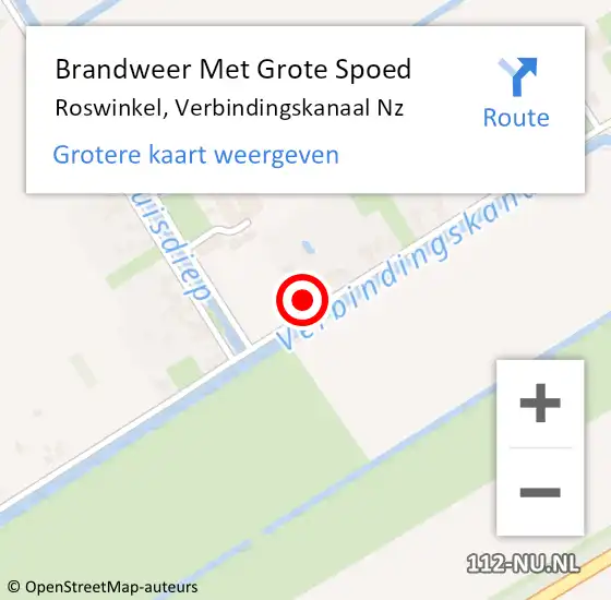 Locatie op kaart van de 112 melding: Brandweer Met Grote Spoed Naar Roswinkel, Verbindingskanaal Nz op 2 mei 2016 09:06