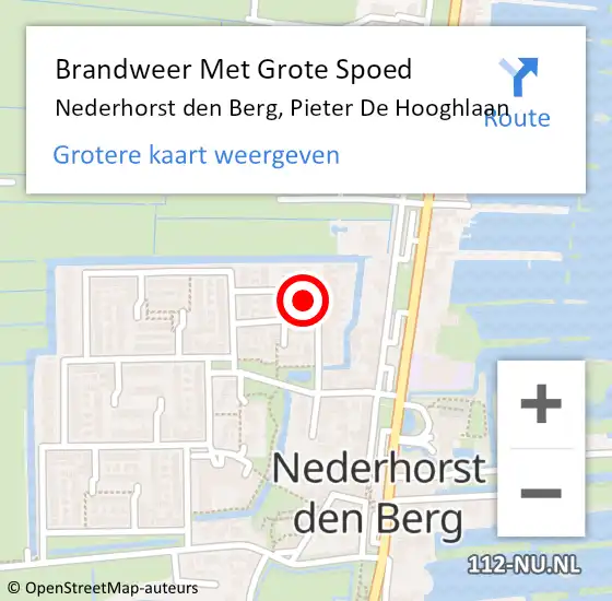 Locatie op kaart van de 112 melding: Brandweer Met Grote Spoed Naar Nederhorst den Berg, Pieter De Hooghlaan op 2 mei 2016 09:38