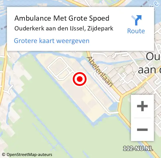 Locatie op kaart van de 112 melding: Ambulance Met Grote Spoed Naar Ouderkerk aan den IJssel, Zijdepark op 2 mei 2016 09:49