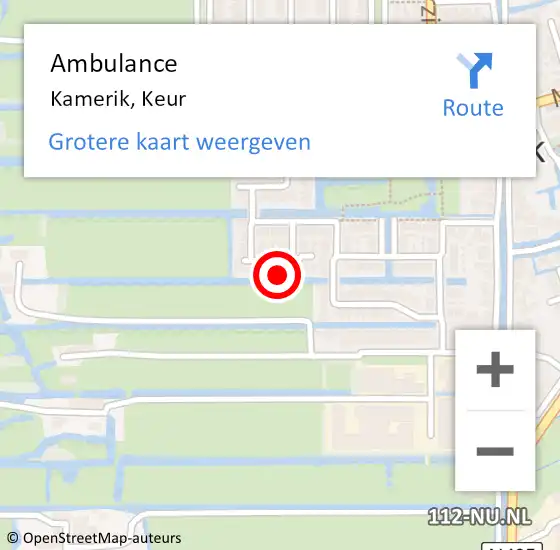 Locatie op kaart van de 112 melding: Ambulance Kamerik, Keur op 2 mei 2016 10:15