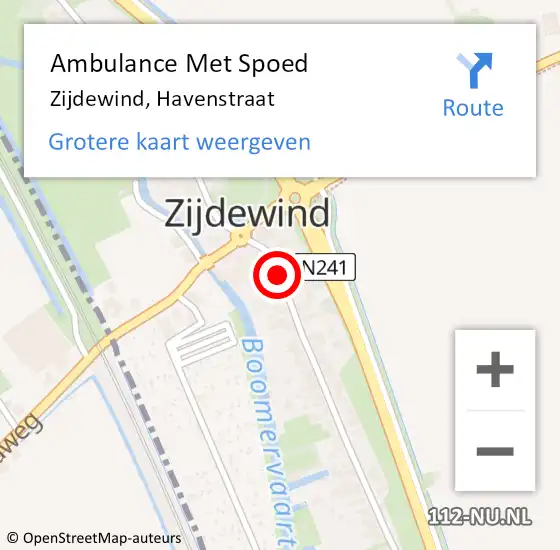 Locatie op kaart van de 112 melding: Ambulance Met Spoed Naar Zijdewind, Havenstraat op 2 mei 2016 10:25