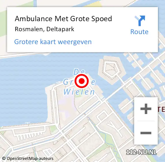 Locatie op kaart van de 112 melding: Ambulance Met Grote Spoed Naar Rosmalen, Deltapark op 2 mei 2016 11:42