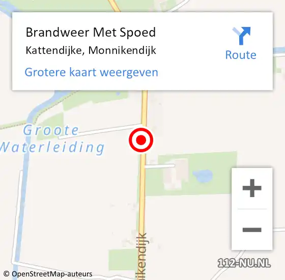 Locatie op kaart van de 112 melding: Brandweer Met Spoed Naar Kattendijke, Monnikendijk op 2 mei 2016 15:05