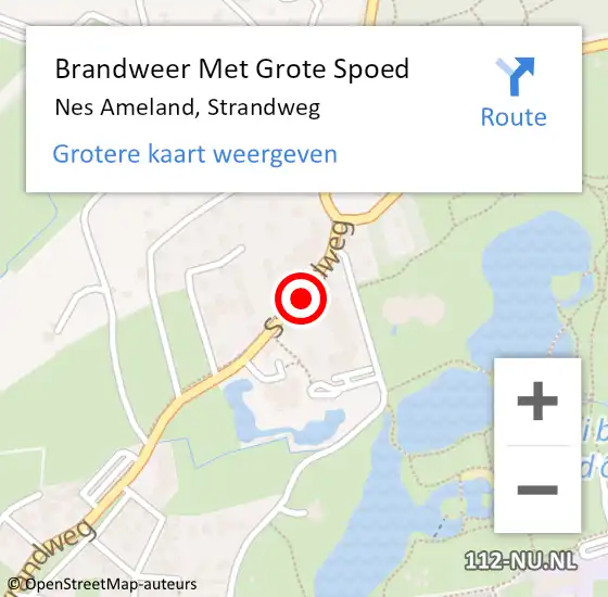 Locatie op kaart van de 112 melding: Brandweer Met Grote Spoed Naar Nes Ameland, Strandweg op 2 mei 2016 15:22